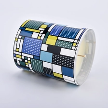 China custom glass candle vessel popular color glass jar with home decor manufacturer