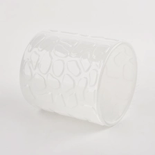 China Wholesale Luxury Custom Empty White Glass candle jar manufacturer