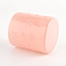 China Unique pattern pink glass candle jar wholesale manufacturer