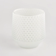 China Wholesale 6oz 8oz White colored glass candle container manufacturer
