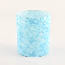 China 300ml Blue color glass candle vessel wholesale manufacturer
