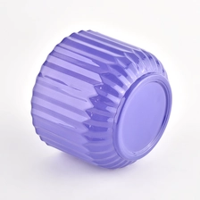 China Luxury purple stripe glass cancle vessel with home decor manufacturer