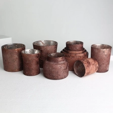 Cina Set di barattoli di candela vuoti retrò rosso ruggine invecchiato produttore