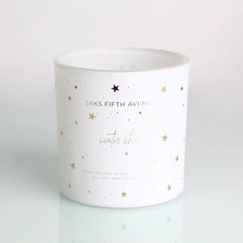 Cina Barattoli in vetro per candele color bianco latte spray con decalcomanie personalizzate con motivo a stella stampate e coperchio produttore