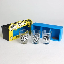 China 2oz ausgestellte Schnapsgläser mit individuellem Logo und individueller, farbig bedruckter Cartoon-Geschenkbox Hersteller