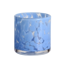 China Handgefertigtes 200 ml 6oz blaues Konfetti-Kerzenglas mit Fritte Hersteller