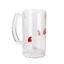 China Creative Transparent with festive design 1 Pint with Christmas hat inlay design Glass beer stein with Customized Logo manufacturer
