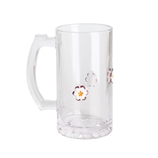 China Premium Classic for Christmas 500ml with Pine tree design Flower Inlay Glass beer mug with Handle manufacturer