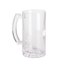 China Creative Decorative Giftable 1 Pint Christmas tree Snowflakes inlay Glass Beer Cup with Customized Logo manufacturer