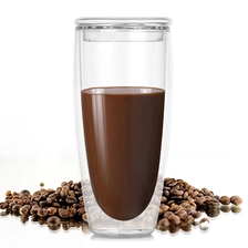 China 20OZ Borosilicate Glass Cup With Lid For Coffee manufacturer