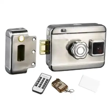 China Intelligent Smart Lock 12-18V DC LED Electric Rim Lock With Card reader intelligent door lock control access system manufacturer