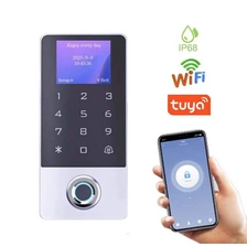 porcelana Tarjeta RFID de Metal, sistema de Control de acceso de puerta independiente, IP68, resistente al agua, WIFI, TUYA, controlador biométrico de acceso de huellas dactilares con LCD fabricante