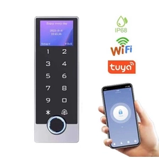 porcelana LCD IP68 impermeable WIFI TUYA controlador de acceso de huellas dactilares tarjeta RFID de Metal sistema de control de acceso de puerta independiente con fabricante