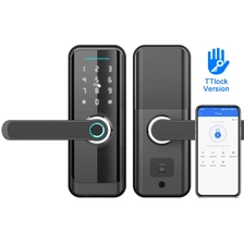 Chiny Aplikacja TTlock do drzwi drewnianych BLE Biometryczny inteligentny zamek do drzwi z czytnikiem linii papilarnych producent