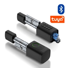 Chiny Inteligentny zamek cylindryczny Tuya Bluetooth z biometrycznym ryglem zabezpieczającym przed kradzieżą z użyciem czytnika linii papilarnych producent