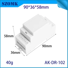 الصين 90*58*36 مللي متر AK-DR-102 PC DIN مرفقات السكك الحديدية 6 نقاط العمل Pcb الضميمة البلاستيك Din السكك الحديدية الإسكان الصانع