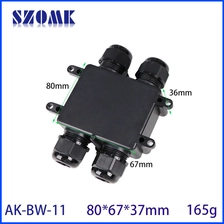 China 80*65*37 mm AK-BW-11 Elektronische Gehäuse 4-Wege-Schalterverbindungskasten Kunststoff PC IP68 Koaxial Drahtkabelkabel-Anschlusskastenanschluss. Hersteller