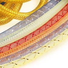 China Cyg atacado mais cores 6mm tubo de malha elástica prateada tubo de crina de crina para vestido de baile de noiva fabricante