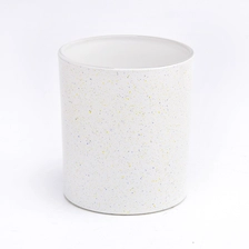 China white luxury glass candle vessel custom round glass candle jars manufacturer