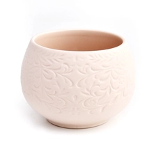China New Arrival Ceramic Candle Container with emboss logo Wholesale manufacturer