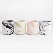 China custom ceramic Candle Vessels round Ceramic Candle Jar Wholesale manufacturer