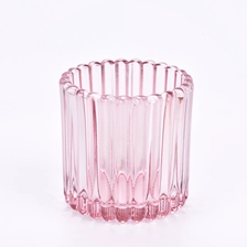 China Wholesale 8oz 10oz Home Decoration Small Vertical Stripe Glass Candle Jar for Candles manufacturer