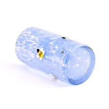 China handmade tall glass candle jar with blue color wholesale manufacturer