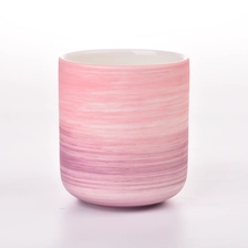 China Pink Ceramic Vessel For Candle Making Pink Candle Jar manufacturer
