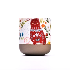 China 400ml ceramic candle vessel with animal design supplier manufacturer