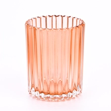China 300ml Glass Candle Holders Ribber Glass Candle Vessel Wholesale manufacturer