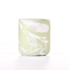 China Custom Candle Vessel Marble Glazing Ceramic Scented Candle Container manufacturer