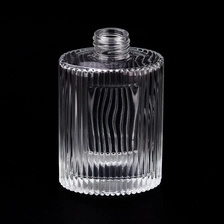 China 200ml stripe pattern glass perfume bottle wholesale manufacturer