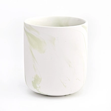 China Matte Ceramic Candle Vessels Wholesale Customized Marble Ceramic Candle Jars For Decoration manufacturer