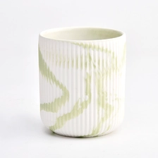 China Customized Color Ribber Ceramic Candle Vessels Wholesale manufacturer
