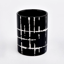 China Black Ceramic Candle Vessels Customized Black Ceramic Candle Holders Wholesale manufacturer