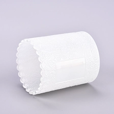 China Wholesale embossed glass candle jar with custom logo candle vessel for home decor manufacturer