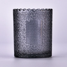 China Black Glass Candle Holders Black Embossed Candle Glass Wholesale manufacturer