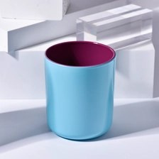 China 8oz10oz blue color glass candle vessel Luxury Glass Candle Jars For Candle Making manufacturer