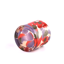China Leopard Print Handmade Glass Candle Jar For Candle Making Supplier manufacturer