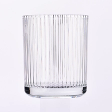 China Crystal Glass Candle Holders Popular Ribber Glass Candle Vessels Wholesale manufacturer