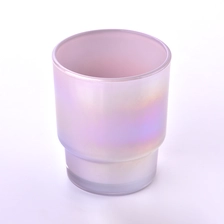 China Popular Iridescent Glass Candle Jar For Candle Making in Bulk manufacturer