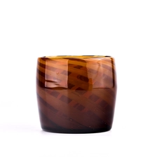 China 400ml Round Amber Glass Candle Container with home decor manufacturer