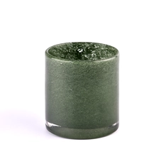 China Luxury Colored Hand Blown Cylinder Shape Home Decoration Glass Candle Jar manufacturer