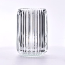 China Wholesale vertical stripe glass candle vessel manufacturer