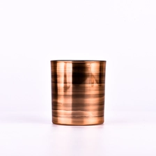 China Copper Brush Decorative 300ml Glass Candle Holders manufacturer