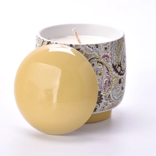 China Wholesale Unique Luxury Ceramic Candle Vessel Jars with Ceramic Lid manufacturer