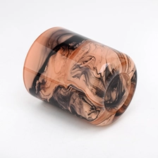 China popular decorative glass candle jar custom pattern candle holder manufacturer