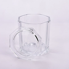 China Hexagon Glass Candle Vessels with Lids Popular Hexagon Glass Jars manufacturer