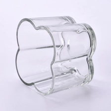China Clear flowers shape glass candle vessel wholesale manufacturer