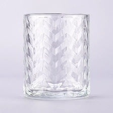 China Customized Color GEO Glass Candle Jars Large Glass Candle Vessels 700ml 20oz Candle Glass manufacturer